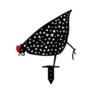 Σετ μεταλλικά διακοσμητικά αξεσουάρ κήπου Chickens Μαύρο 28x26 cm - Img 7