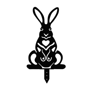 Σετ μεταλλικά διακοσμητικά αξεσουάρ κήπου Rabbits Μαύρο 22x35 cm - Img 5