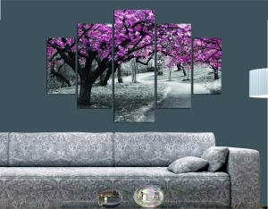 Σετ πίνακες canvas (5 τεμάχια) ST034 Πολύχρωμο 56x20 cm