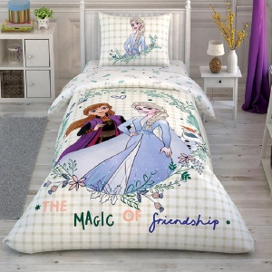 Σετ παιδικά σεντόνια και πάπλωμα Frozen 2 Friendship (100% Βαμβάκι)