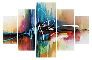 Σετ πίνακες canvas (5 τεμάχια) ST276 Πολύχρωμο 56x20 cm - Img 2