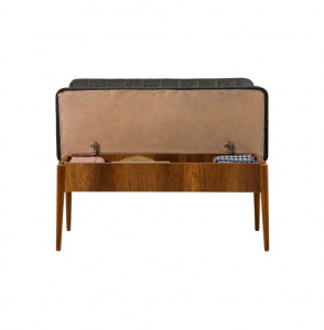 Σετ τραπέζι και καρέκλες 5 τεμάχια Vina 1053 Walnut-Ανθρακί - Img 2
