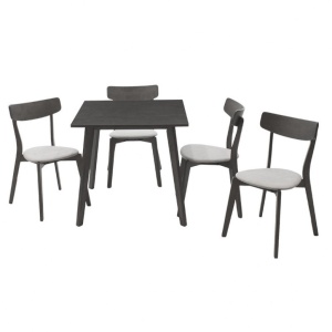 Σετ τραπέζι και καρέκλες Benson-Toto 5 τεμάχια Γκρι Rustic 80x80x75 cm - Img 2