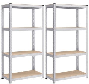 Σετ 2 μεταλλικές ραφιέρες, Songmics, Μαύρο, 520 kg 40 x 80 x 160 cm