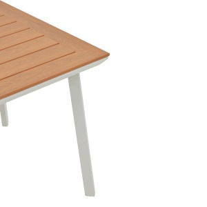 Σετ 3 τεμάχια τραπέζι και καρέκλες κήπου Synergy Pino αλουμίνιο λευκό και κόντρα πλακέ φυσικό χρώμα 80x80x74 cm - Img 9