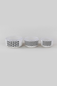 Σετ 6 δοχεία αποθήκευσης τροφίμων Trigon Storage Box 12/14/16 cm 3 Pieces, Λευκό Μαύρο - Img 2