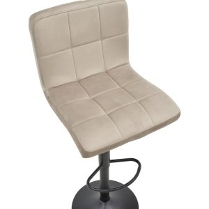 Σκαμπό μπαρ Remina ύψος ajustabila βελούδο μπεζ baza μαύρο mat 44x44x112 cm - Img 8