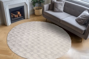 Στρογγυλό Χαλί Diamond Cut Γκρι 120x120 cm - Img 3