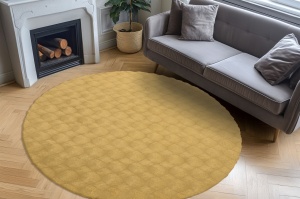 Στρογγυλό Χαλί Diamond Cut Κίτρινο inchis 200x200 cm - Img 3