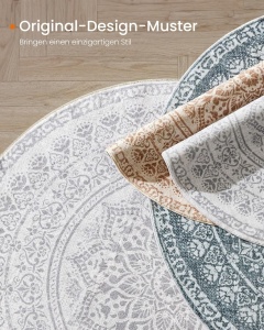 Στρογγυλό Χαλί Songmics Μπεζ 120x120 cm - Img 2