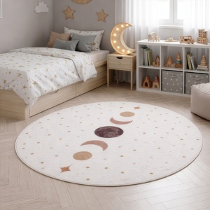 Στρογγυλό Χαλί Coco V6 Κρεμ 160x160 cm