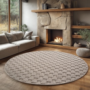 Στρογγυλό Χαλί Helix V4 Μπεζ 160x160 cm
