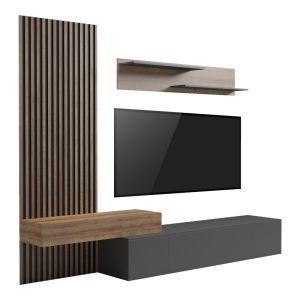 Σύνθεση TV Litende, Σκούρο Γκρι, 249.4x42.2x199.5 cm - Img 2