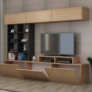 Σύνθεση TV Sasa, Teak-Μαύρο - Img 2