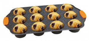 Ταψί για muffins, 12 θέσεων, με λαβή σιλικόνης, Orange BH/1138 - Img 3