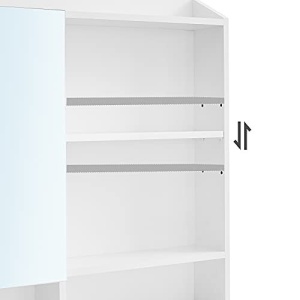 Τουαλέτα μακιγιάζ Vasagle, Λευκό, 70x40x136 cm - Img 4