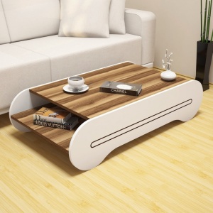 Τραπεζάκι σαλονιού Cool - Walnut, Λευκό
