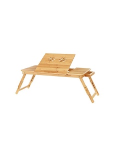 Τραπεζάκι laptop, Songmics, Φυσικό, LLD004, μπαμπού, 72 x 29 x 35 cm