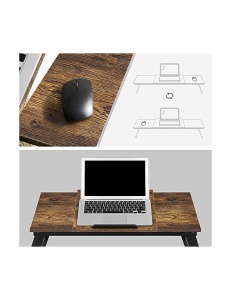 Τραπεζάκι laptop, Songmics, Ρουστίκ καφέ, LLD110B01, 71 x 35 x 23 cm - Img 7