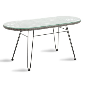 Τραπέζι κήπου Naoki Μαύρο-Γκρι 100x45x46 cm