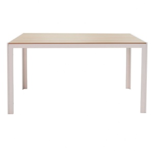 Τραπέζι κήπου Nares Λευκό-Φυσικό 140x80x72.5 cm - Img 2