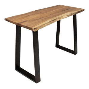 Τραπέζι μπαρ Miles Boho, Pako Word, μασίφ ξύλο, πάχος 3.7 cm, Natural, 120x53x97 cm - Img 4