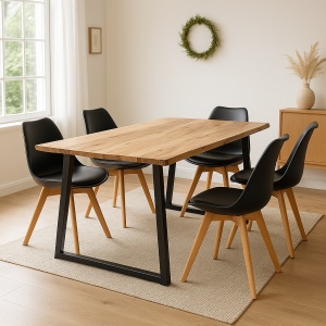 Τραπέζι Miles Slim Boho, Pako World, ξύλο ακακίας, Φυσικό, 160x90x76 cm - Img 2