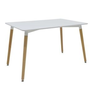 Τραπέζι Natali MDF Λευκό με πόδια naturale 120x80x76 cm