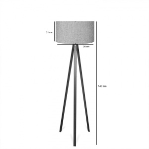 Φωτιστικό Δαπέδου PWL-1059, Pako World, E27, Μπεζ-Καρυδί, 38x38x140 cm - Img 3
