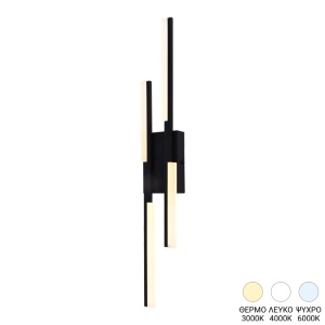 Φωτιστικό Τοίχου LED Derqia, Μαύρο, 10x4.5x70 cm