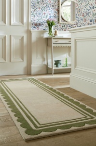 Χαλί Διαδρόμου Lois Scallop Πράσινο 80X230 cm, Flair Rugs