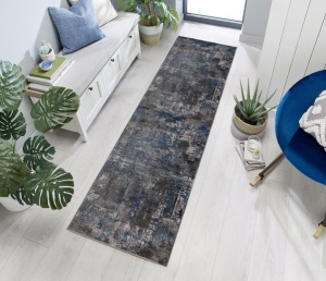 Χαλί Διαδρόμου Wonderlust Μπλε/Γκρι 80X300 cm, Flair Rugs