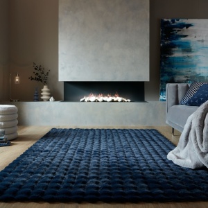 Χαλί Waffle Faux Fur NAVY 180X290 cm, Flair Rugs