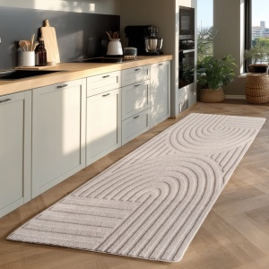 Χαλί Διαδρόμου boho Pompei V1 Κρεμ 80x250 cm - Img 2
