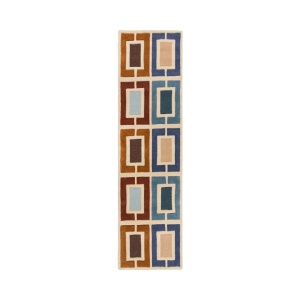 Χαλί Διαδρόμου Illusion Retro Blocks Μπλε 60X230 cm, Flair Rugs - Img 2