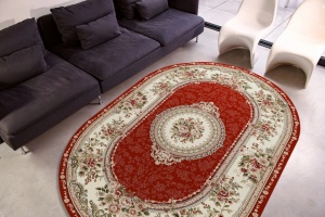 Χαλί Clasic, Lotos 571, Grena, 60x110 cm, Oval 1800 gr/mp - Img 2