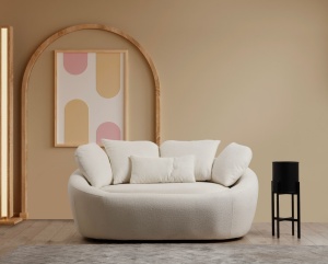 2θέσιος καναπές Midye Κρεμ 155x120x67 cm
