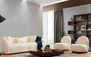 3θέσιος καναπές Venedik Κρεμ 236x76x91 cm - Img 6