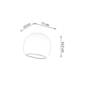 Aplica Globe din ceramica Alb lucios 17x13.5x14.5 cm - Img 4