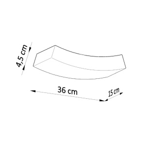 Aplica Hattor din ceramica Alb 36x15x4.5 cm - Img 4