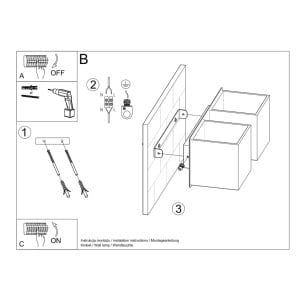 Aplica perete Quad Alb 26x12x11 cm - Img 6
