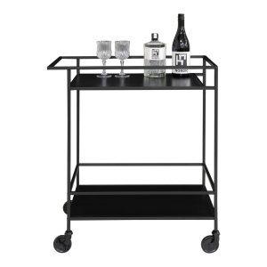 Carucior bar Vita, Negru, 68x40x79 cm
