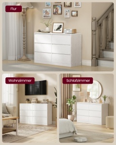 Comoda cu sertare, Kailyn, Vasagle, Alb, 119.4x40x75 cm - Img 4