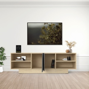 Comoda TV, Stevie, Gri, 40x160x50 cm - Img 2