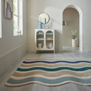 Covor Cascade Wool Albastru 200x290 cm