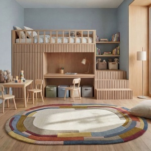 Covor oval Emryc Wool Multicolor 200x290 cm - Img 2