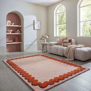 Covor Wiggle Wool Portocaliu 200x290 cm
