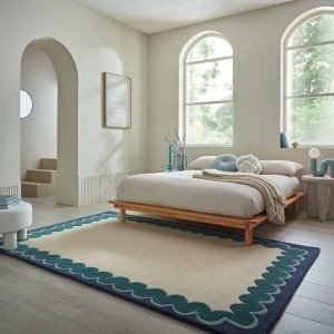 Covor Wiggle Wool Turcoaz 160x230 cm