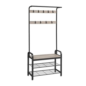 Cuier, Vasagle, Negru-Ivoar, 183x84x33.7 cm - Img 2