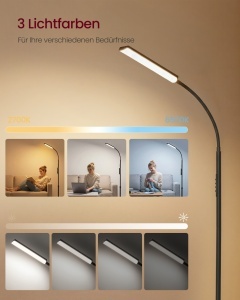 Lampa de podea Island, Negru, 22x22x175 cm - Img 3